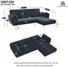 TavilaEcon Ecksofa Multifunktionales L-förmiges Sofa, Klappsofa mit Schlaffunktion, 1 Teile, mit Zusatzecke, 191.5*130.5*80cm, beige/schwarz Bild 4