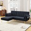 TavilaEcon Ecksofa Multifunktionales L-förmiges Sofa, Klappsofa mit Schlaffunktion, 1 Teile, mit Zusatzecke, 191.5*130.5*80cm, beige/schwarz Bild 5