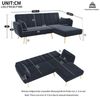 TavilaEcon Ecksofa Multifunktionales L-förmiges Sofa, Klappsofa mit Schlaffunktion, 1 Teile, mit Zusatzecke, 191.5*130.5*80cm, beige/schwarz Bild 3