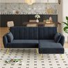 TavilaEcon Ecksofa Multifunktionales L-förmiges Sofa, Klappsofa mit Schlaffunktion, 1 Teile, mit Zusatzecke, 191.5*130.5*80cm, beige/schwarz Bild 2