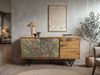 FineBuy Sideboard 175 x 71 x 40 cm Sheesham Massivholz Kommode mit Steinoptik Weiß, Hoher Kommodenschrank Modern, Standschrank mit 2 Türen und 3 Schubladen, Anrichte Wohnzimmer Bild 2