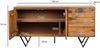 FineBuy Sideboard 175 x 71 x 40 cm Sheesham Massivholz Kommode mit Steinoptik Weiß, Hoher Kommodenschrank Modern, Standschrank mit 2 Türen und 3 Schubladen, Anrichte Wohnzimmer Bild 3