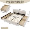Polsterbett, Chenille mit 4 Schubladen & USB-Anschluss, 140x200 cm, Beige, ohne Matratze Bild 3