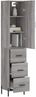 Highboard, BuffetSchrank, Büroschrank Grau Sonoma 34,5x34x180 cm Holzwerkstoff Bild 3