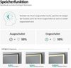 EMKE Badspiegel mit Beleuchtung 100x70cm Badspiegel Schwarzer Rand LED Badezimmerspiegel mit Touch, Antibeschlage, Uhr, Temperatur, Dimmbar, Memory-Funktion, Neutrale Beleuchtung Wandspiegel IP44 Bild 4