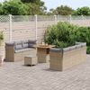 vidaXL Garten-Sofa-Set mit Kissen 10 pcs Beige und Hellgrau 3363397 Bild 3