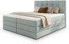 Boxspringbett Best XL mit 2 Bettkästen und Topper, mit Taschenfederkern- und Bonellfederkernmatratze, Doppelbett, Polsterbett aus Webstoff mit Stauraum (Blau (Vidar 83), 140 x 200 cm) Bild 2