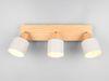 Deckenstrahler SHANTI Hellgrau mit Holz 3-flammig, Breite 45cm Bild 5