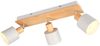 Deckenstrahler SHANTI Hellgrau mit Holz 3-flammig, Breite 45cm Bild 2