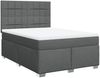 vidaXL Boxspringbett mit Matratze Dunkelgrau 140x190 cm Stoff 3290484 Bild 2