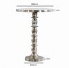 FINEBUY Beistelltisch FB116321 Anstelltisch 40cm Alu Silber Metall Wohnzimmertisch Dekotisch (Skulpturale Form mit edlem Charakter), Silberner Akzent für moderne Räume Bild 3