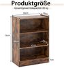3-stöckiges Bücherregal offenes Ablageregal moderner Schrank 50 x 30 x 75 cm Braun Bild 5