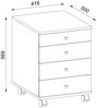 VCM Rollcontainer Lona 919415 Weiß / Honig-Eiche H. 57 x B. 42 x T. 50 cm Bild 3