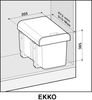 EKOTECH Abfallsammler EKKO 40 mit 30 (2x15) Liter Füllvolumen, Orion Grey, für 40 cm Schrankbreite Bild 2