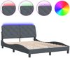 vidaXL Bettgestell mit LED ohne Matratze Dunkelgrau 140x190 cm Samt 3213850 Bild 2