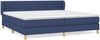 Doppelbett, Polsterbett mit Matratze Hellgrau 140x190 cm Stoff Blau 200x200 cm Bild 2