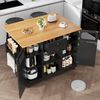 Kücheninsel MDF mit klappbarer Arbeitsplatte & Rollen, 140x40/70x93,5 cm, Schwarz Bild 5