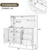 Hochschrank mit Fluted-Glas, 3 Schubladen & USB-Anschluss, 120 x 40 x 138,5 cm, Weiß Bild 4