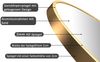 Hopibath Ganzkörperspiegel Wand Gold 150x50 (Standspiegel Hängespiegel groß, Oval), für Hotel Flur Garderobe Schlafzimmer Wohnzimmer Bild 4