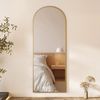 Hopibath Ganzkörperspiegel Wand Gold 150x50 (Standspiegel Hängespiegel groß, Oval), für Hotel Flur Garderobe Schlafzimmer Wohnzimmer Bild 2
