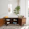 FineBuy Sideboard Sheesham Massivholz 175 cm 2 Türen & 3 Schubladen - Massive Retro Kommode Steinoptik - Design Natur Anrichte - Handmade Industrial Bild 4