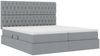vidaXL Aufbewahrungsbett mit Kopfteil Hellgrau 200 x 200 cm Stoff 3372215 Bild 5