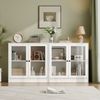 VOWNER Sideboard mit 2 Glastüren – Buffetschrank, Küchenschrank mit Arbeitsplatte (2 St), Aufbewahrungsschrank für Wohnzimmer & Schlafzimmer Bild 5