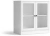 VOWNER Sideboard mit 2 Glastüren – Buffetschrank, Küchenschrank mit Arbeitsplatte (2 St), Aufbewahrungsschrank für Wohnzimmer & Schlafzimmer Bild 2