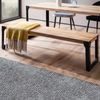 Esszimmerbank 140x40x45cm Akazie Massivholz Metall Industrial ohne Lehne Bild 3