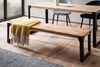Esszimmerbank 140x40x45cm Akazie Massivholz Metall Industrial ohne Lehne Bild 2