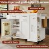 Merax Kücheninsel, Küchenschrank, buffetschrank, Speisewagen mit Holzmaserung, Multifunktionale Esstisch mit Speicherraum, Speisewagen mit Snackregalen und Stretchfunktionsschränken, weiß Bild 5