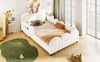 Merax Einzelbett, Kinderbett 90x200 Gepolstertes Plattformbett mit Kissen in Kaninchenform, Beige Bild 5