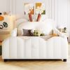 Merax Einzelbett, Kinderbett 90x200 Gepolstertes Plattformbett mit Kissen in Kaninchenform, Beige Bild 3