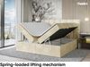 MEBLINI Boxspringbett DRAGO 140x200 cm mit Bettkasten - H4/Beige Samt Polsterbett - Doppelbett mit Topper & Taschenfederkern-Matratze Bild 3