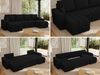 U-förmiges Ecksofa mit Schlaffunktion und Bettkasten, Couch U-form - KIRASSO U - Schwarz Boucle Bild 2
