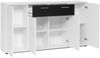 Möbelando 'Jacklin II' Sideboard, Spanplatte, 160 x 35 x 85 cm, Weiß / Schwarz Bild 2