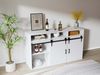 HOMAVO Sideboard HG1 Mit Schiebetüren 140 cm Für Wohnbereiche, Weiß Bild 2