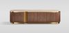 Livin Hill Stilig ST916D TV-Sideboard, MDF, Walnussfurnier, Travertin, Edelstahl, 50 x 40 x 200 cm Bild 1