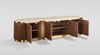 Livin Hill Stilig ST916D TV-Sideboard, MDF, Walnussfurnier, Travertin, Edelstahl, 50 x 40 x 200 cm Bild 3