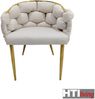 HTI-Living Esszimmerstuhl Stuhl Alsen Gold Beige (Stück, 1 St), Design Polsterstuhl goldenes Metallgestell Bild 3