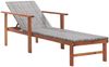 Sonnenliege, Gartenliege mit Auflage Poly Rattan Akazie Massivholz Grau Bild 2