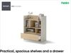MEBLINI Wohnzimmerschrank für Schrankbett Bed Concept - Hochschrank mit Regalen, Fächern und Schublade - BC-25 - Kaschmir/Nagano Eiche Bild 3