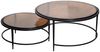 Signature 'IGLOO' Satztische aus Rauchglas und schwarzem Metall D86 cm - Schwarz Bild 3