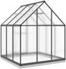 vidaXL Gewächshaus mit Fundamentrahmen Anthrazit 169x169x202 cm Alu 4005833 Bild 5