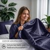 Cozyor Bettwäsche Satin glänzend 135x200, 155x200, 155x220, 200x200cm mit Reißverschluss, Satin, dunkelblau Ocean, 3 teilig, glänzend Satin, Bettbezug + Kissenbezug 80x80, besonders weich Bild 2