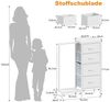OYRREU Kommode mit Kleiderstange & Schuhablage, Aufbewahrungsschrank (Set mit 4 Stoffschubladen, Kleiderständer 1-St. mit Schuhregal), 3-in-1-Funktion, platzsparend, Garderoberständer 76 x 30 x 111 cm Bild 2