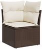 vidaXL 5-tlg. Garten-Sofagarnitur mit Kissen Braun Poly Rattan 3221332 Bild 4