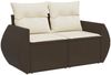 vidaXL 5-tlg. Garten-Sofagarnitur mit Kissen Braun Poly Rattan 3221332 Bild 5