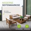 Juskys Seitenmarkise Dubai 300 x 190 cm ausziehbar blickdicht, Sichtschutz für Balkon & Terrasse, Seitenrollo mit Wandhalterung – beige Bild 2