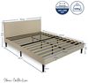 Home Collective Polsterbett 140x200 und 160x200 cm mit Lattenrost und weichem Bezug, Bettgestell (Doppelbett mit gepolstertem Kopfteil, robustes Gestell, hoher Liegekomfort), 140x200 cm, Beige, Cordbezug Bild 3